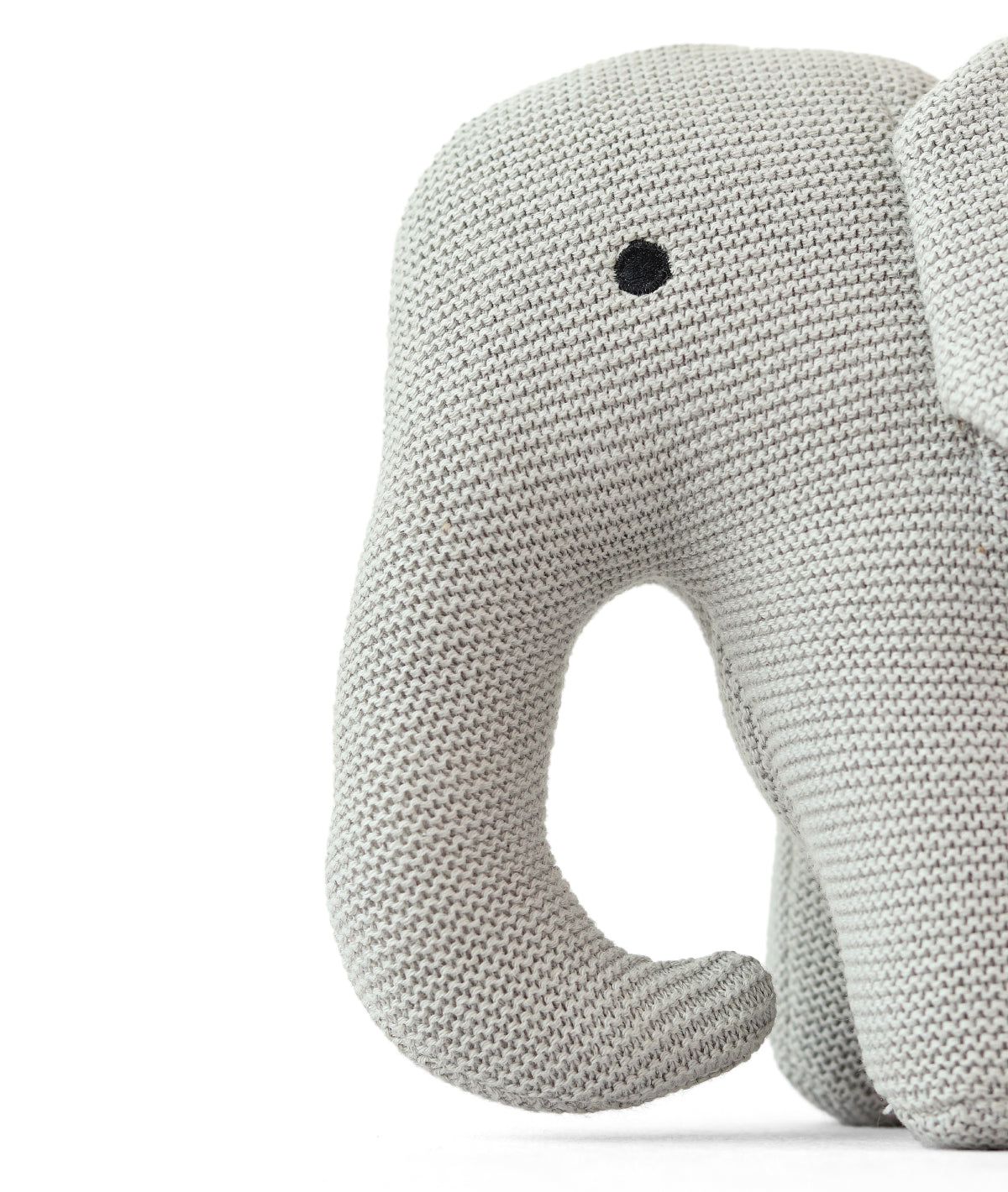 Haku Elephant Cotton Knitted Stuffed Soft Toy (Cool Grey)