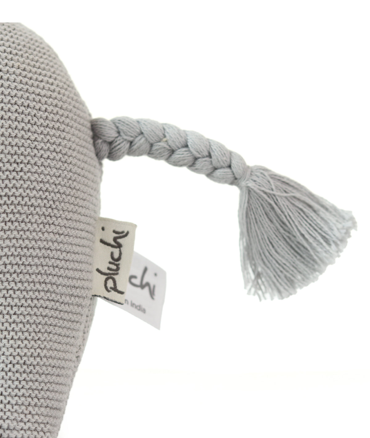 Haku Elephant Cotton Knitted Stuffed Soft Toy (Cool Grey)