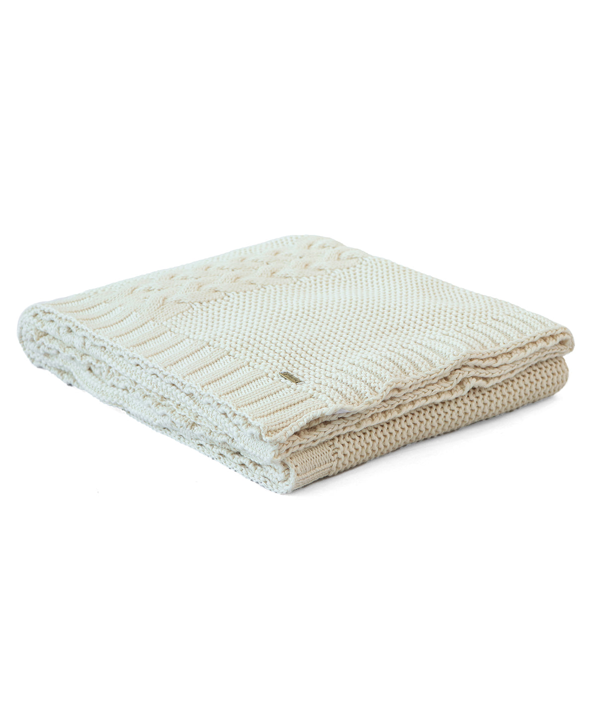 Archer Natural Cotton Knitted Throw /Blanket  For Round The Year Use (125x150cm)