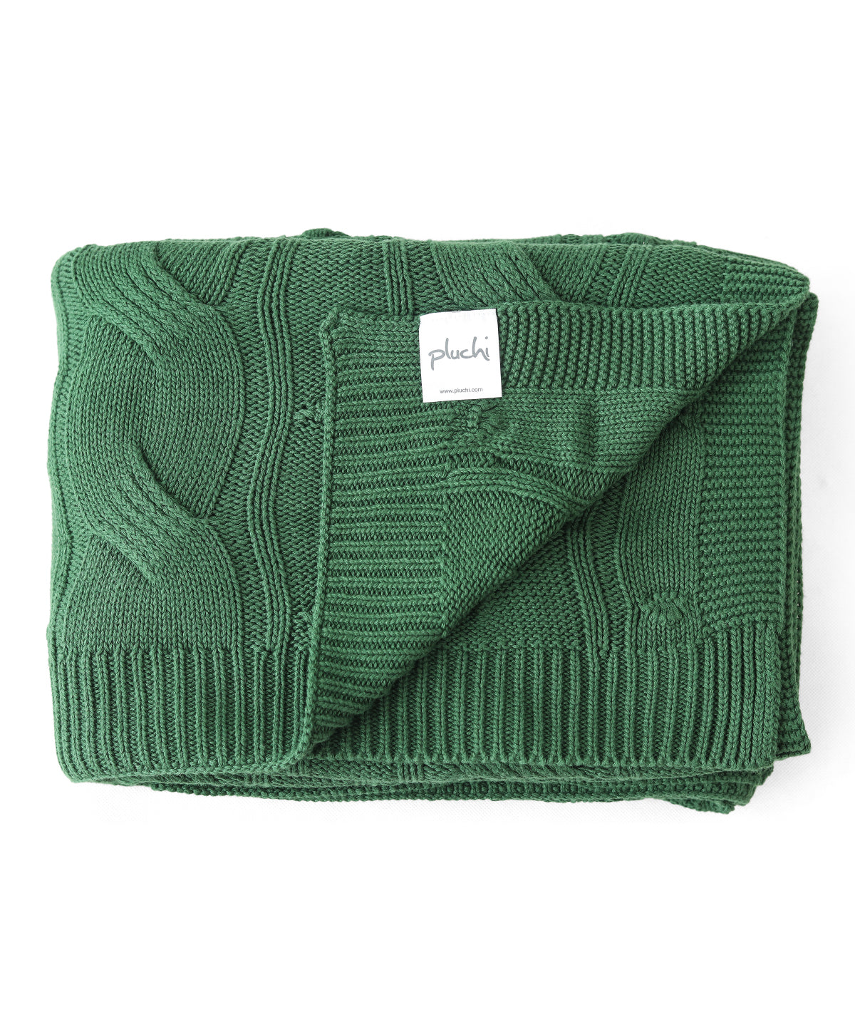 Granite Knit British Green Cotton Knitted Throw /Blanket  For Round The Year Use (125x150cm)