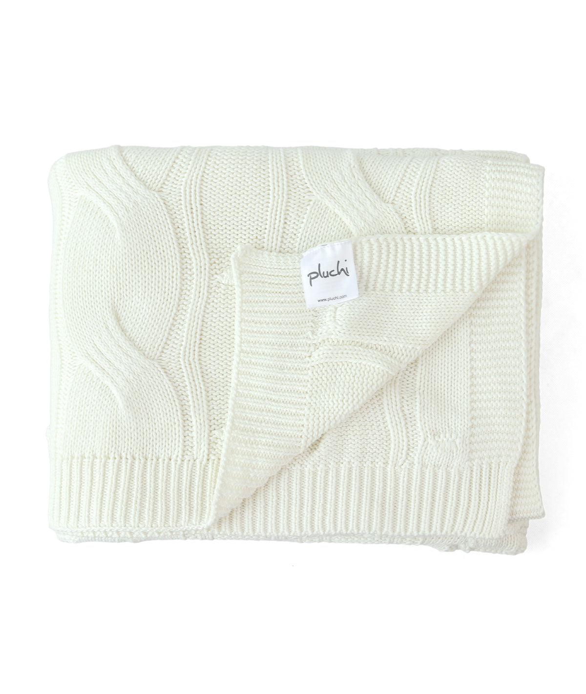 Granite Knit Ivory Cotton Knitted Throw /Blanket  For Round The Year Use (125x150cm)