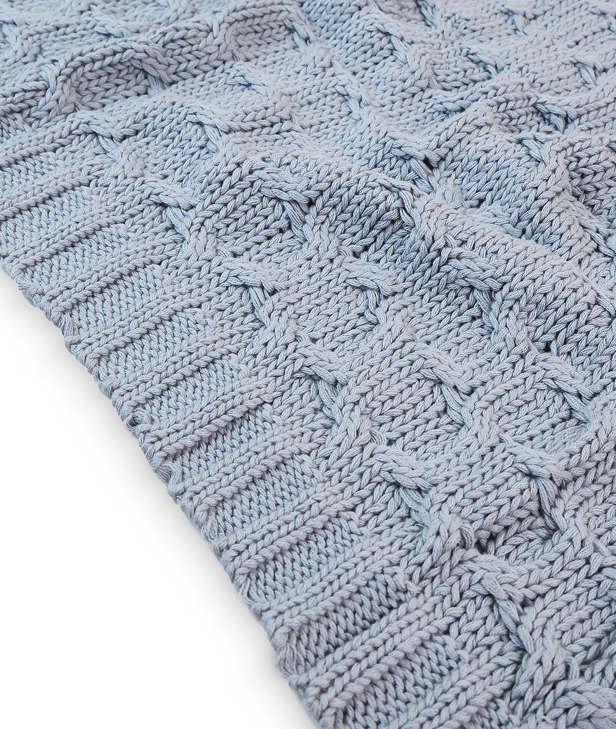 Kelly Knit Cotton Knitted All Season AC Throw Blanket (Quarry Grey) (1 ...