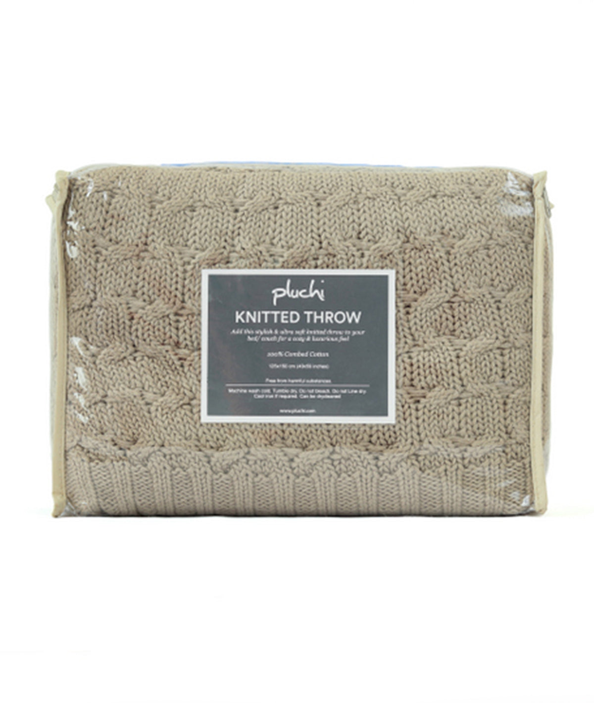 Kelly Knit Cotton Knitted All Season AC Throw Blanket (Stone)