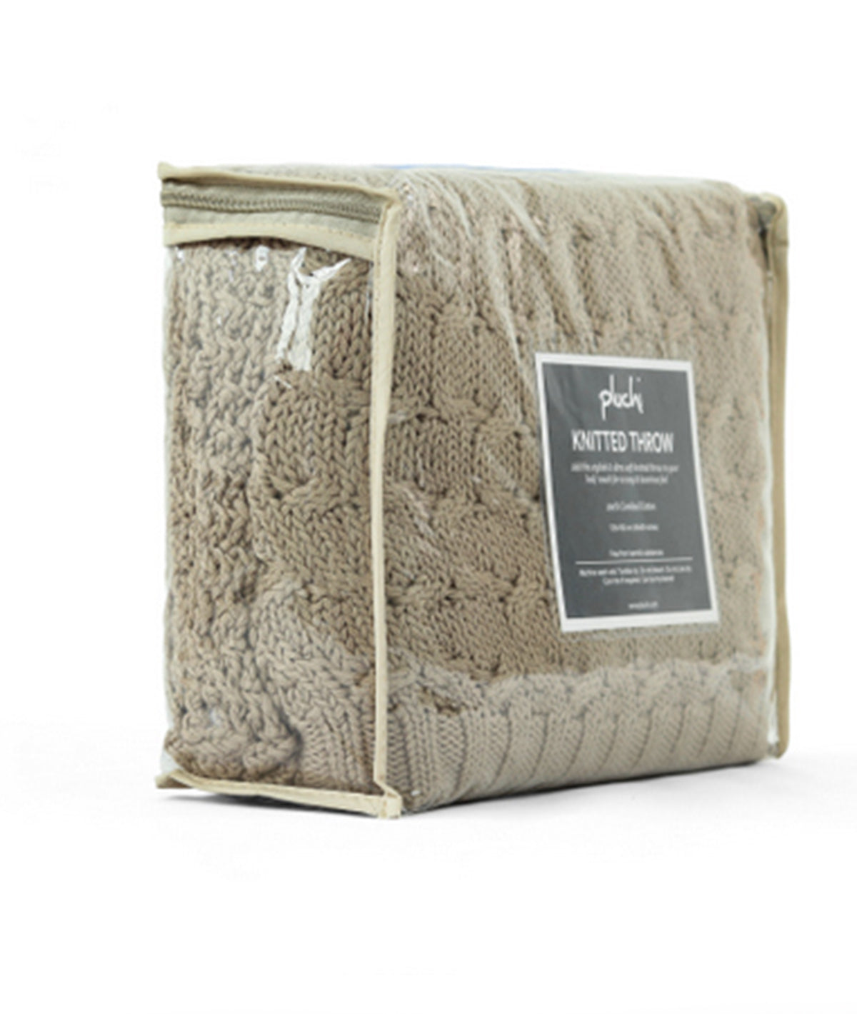 Kelly Knit Cotton Knitted All Season AC Throw Blanket (Stone)