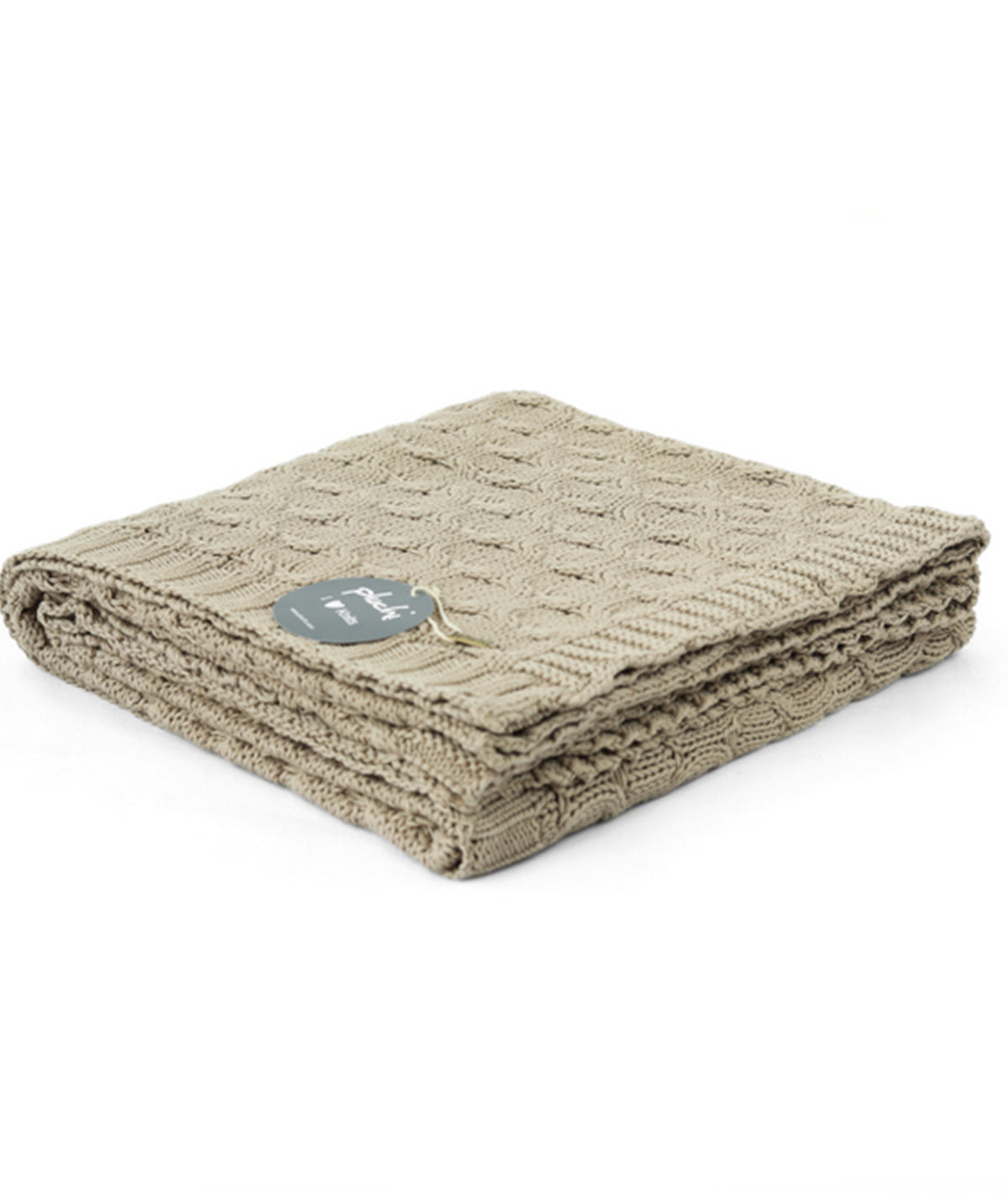 Kelly Knit Cotton Knitted All Season AC Throw Blanket (Stone)