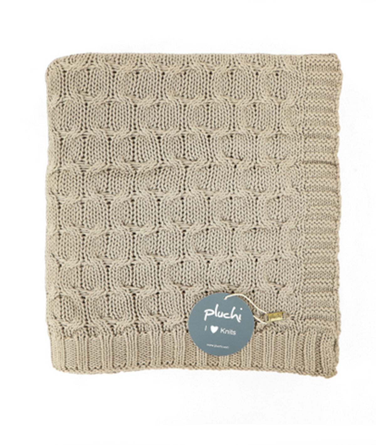 Kelly Knit Cotton Knitted All Season AC Throw Blanket (Stone)