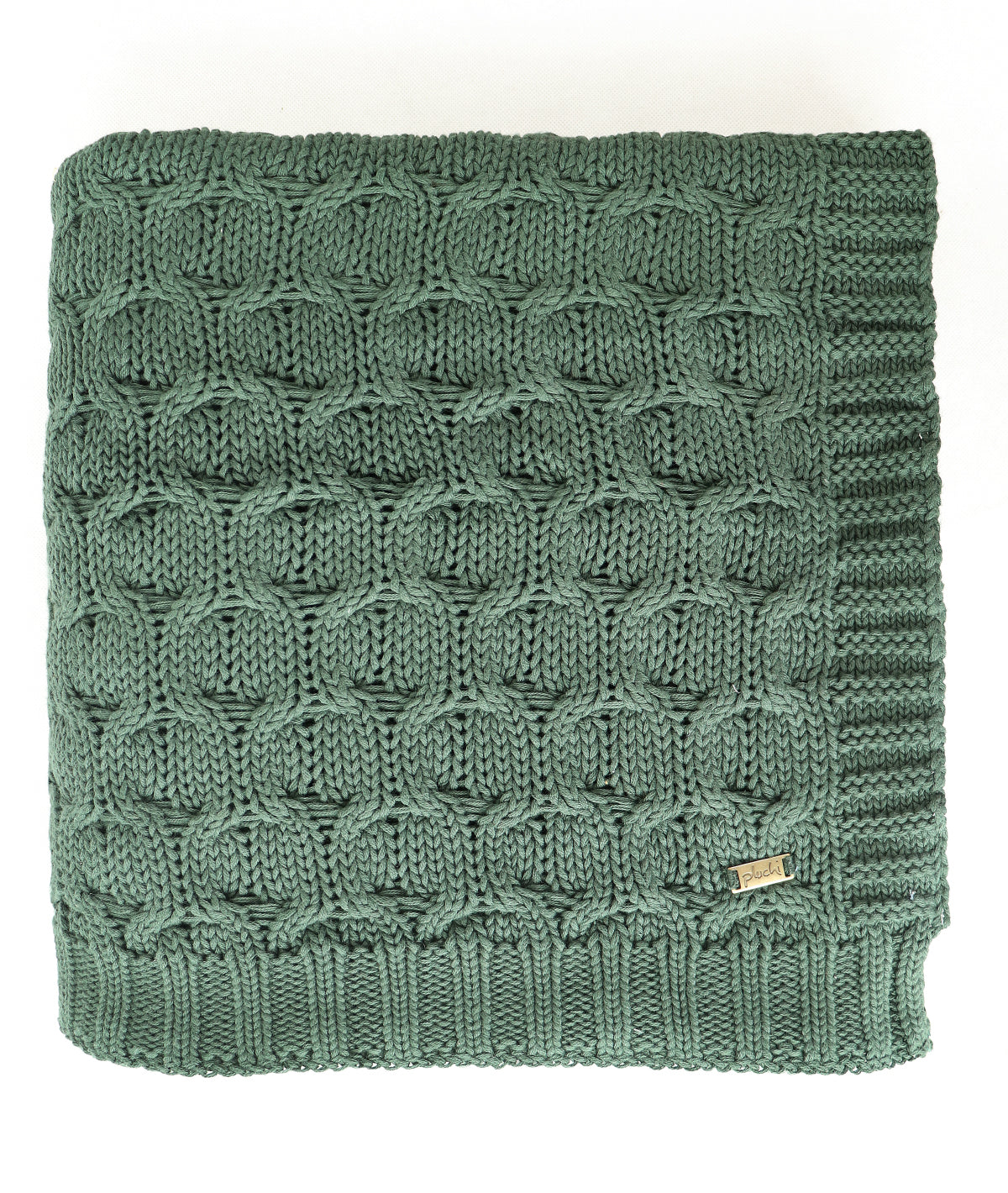 Kelly Knit Cotton Knitted All Season AC Throw Blanket (Bermuda Green)