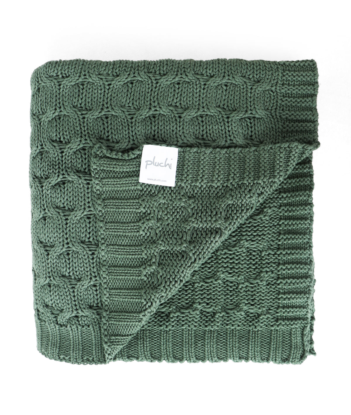 Kelly Knit Cotton Knitted All Season AC Throw Blanket (Bermuda Green)