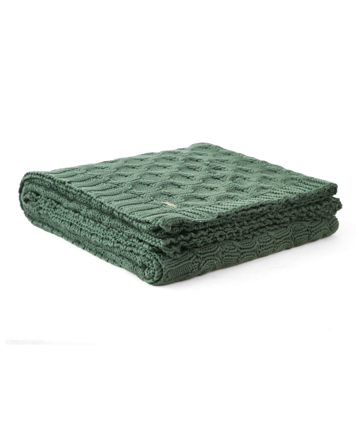 Kelly Knit Cotton Knitted All Season AC Throw Blanket (Bermuda Green)