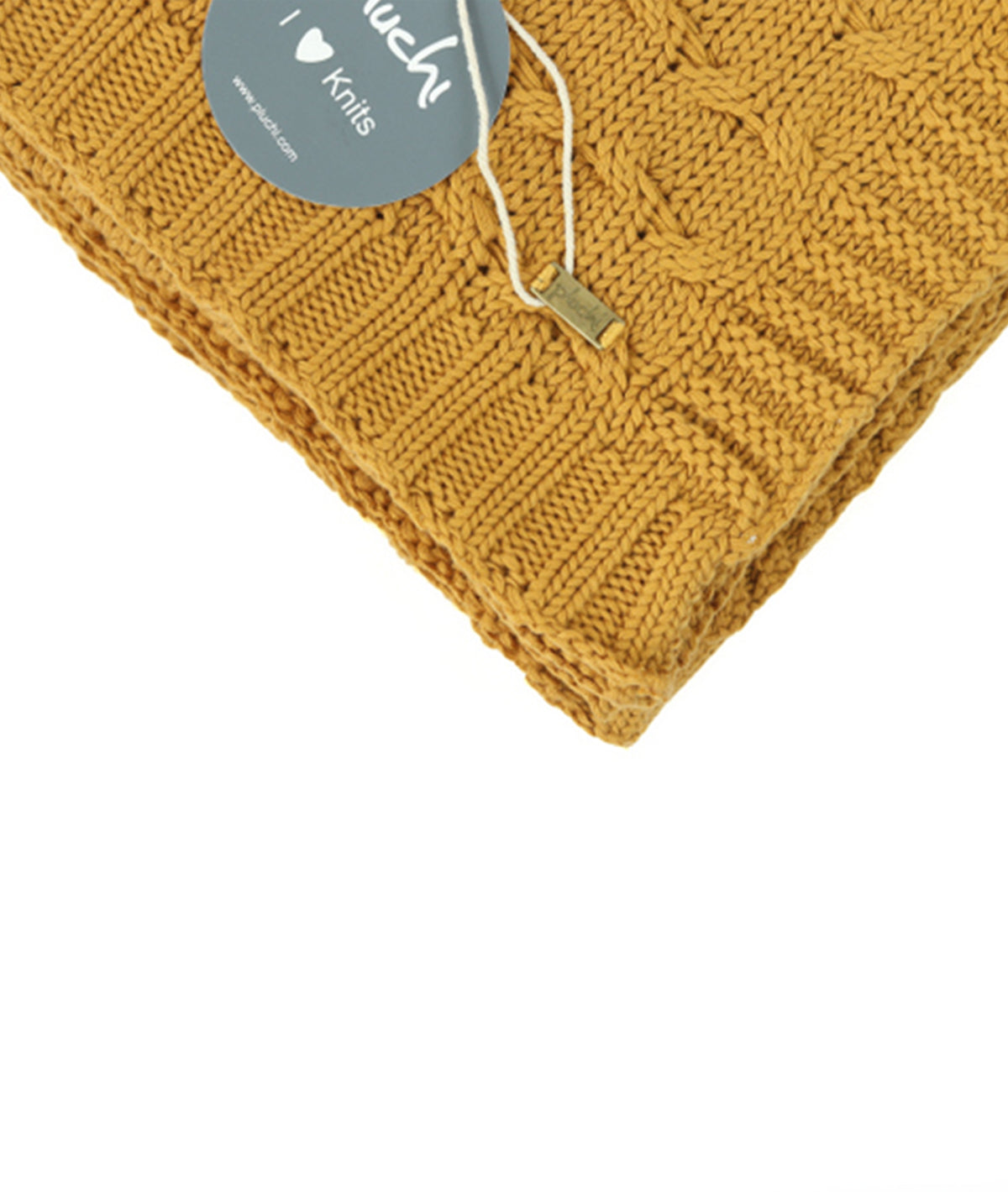 Kelly Knit Cotton Knitted All Season AC Throw Blanket (Mustard)