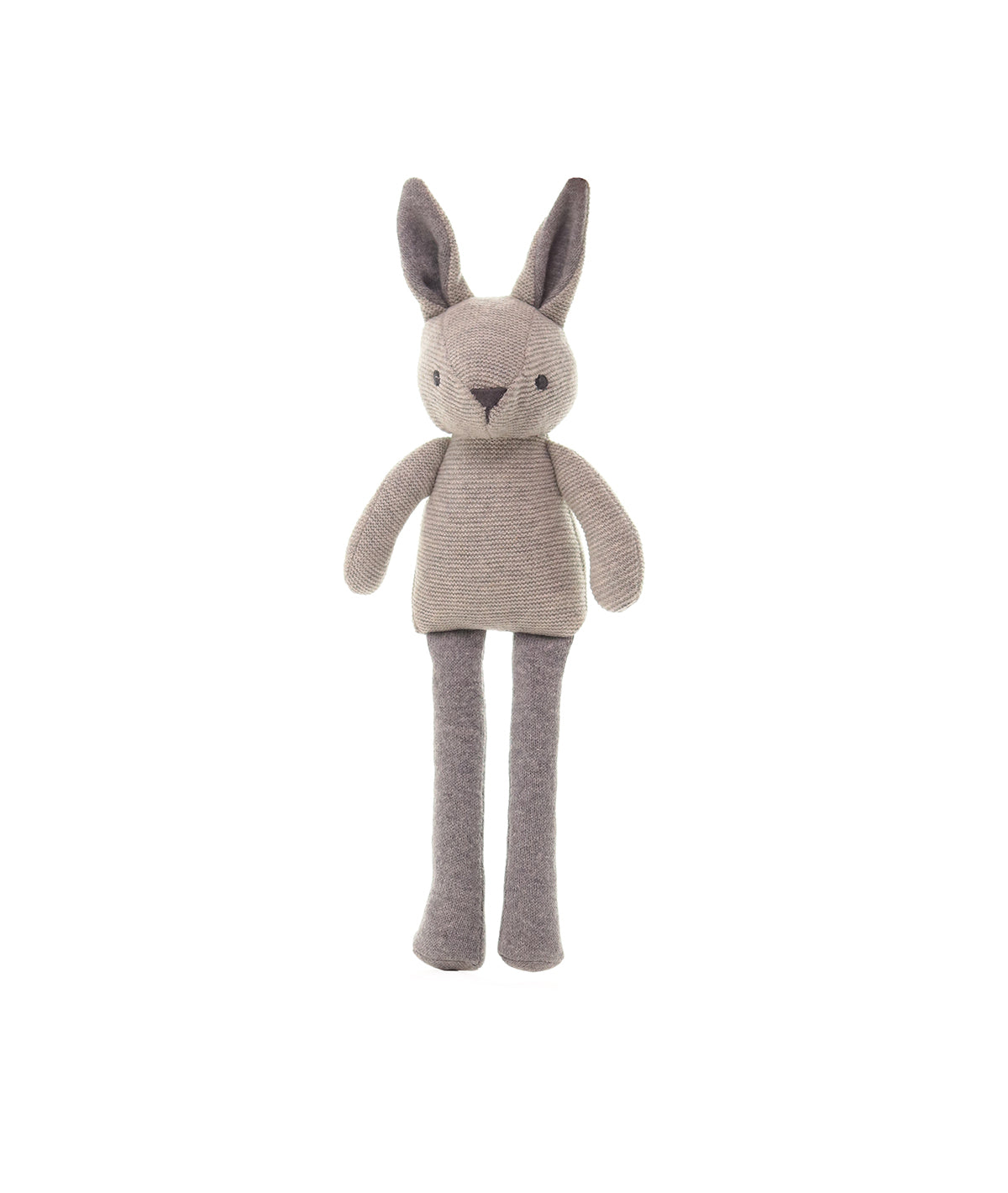 Mr. Long Legs Cotton Knitted Stuffed Soft Toy (Vanilla Grey Melange & Medium Grey Melange)