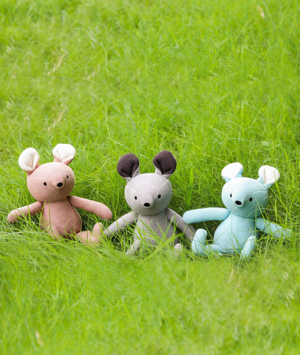 Jerry Mouse Cotton Knitted Stuffed Soft Toys Combo Set (3 pcs)