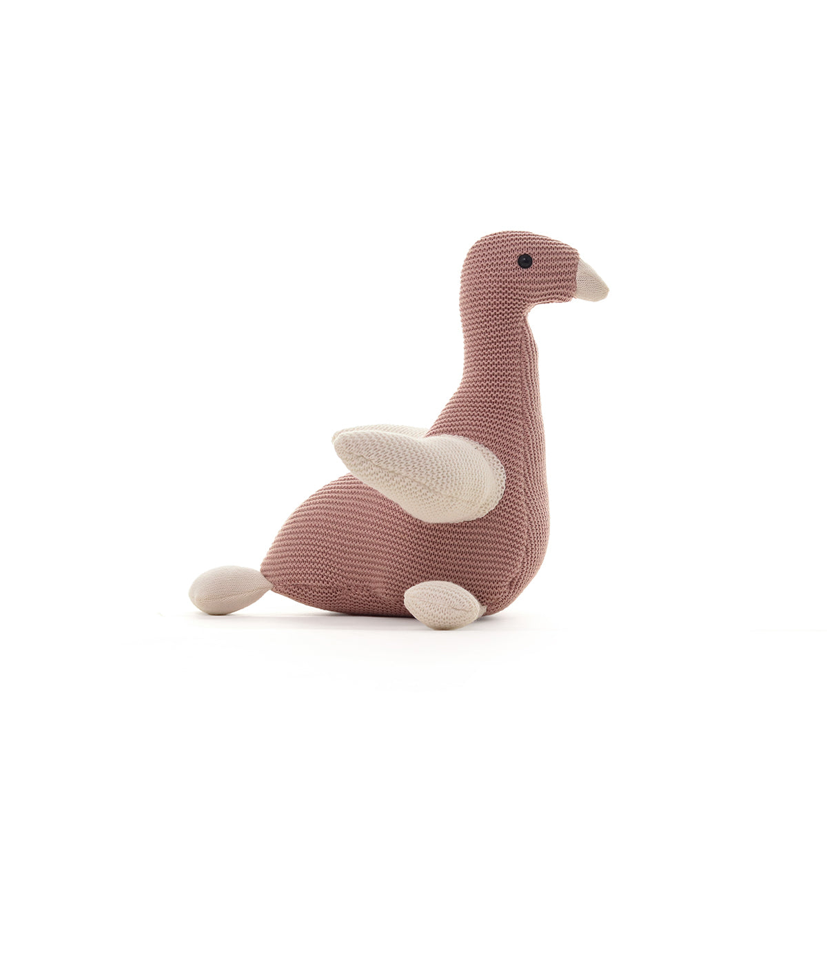 Chuckles Bird Cotton Knitted Stuffed Soft Toy (Pale Pink & Ivory)