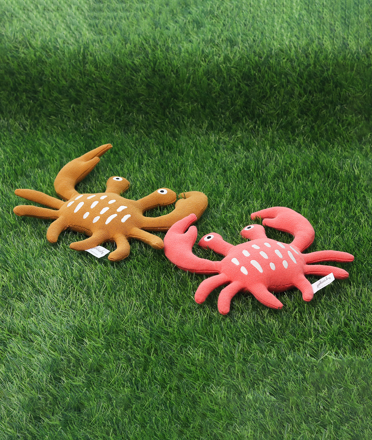 Crabby Boys Cotton Knitted Stuffed Soft Toys Combo Set (2 pcs)