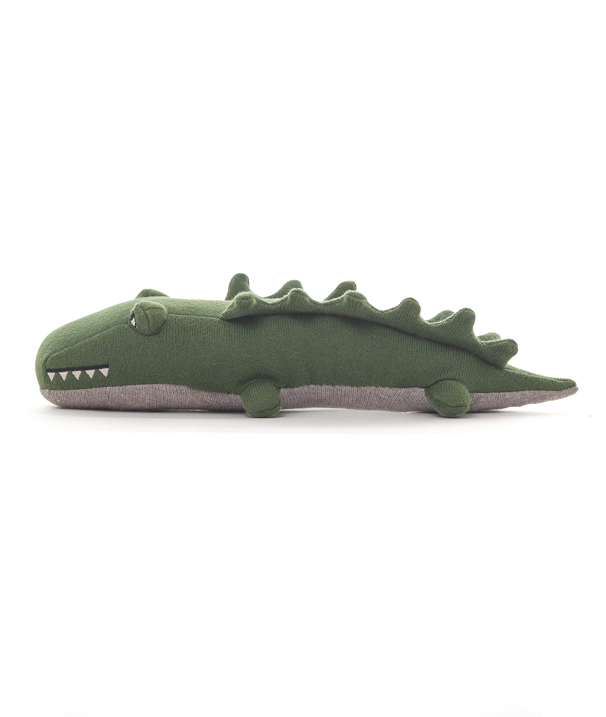 Junior Jaws Cotton Knitted Stuffed Soft Toy (Green, Light Grey Melange)