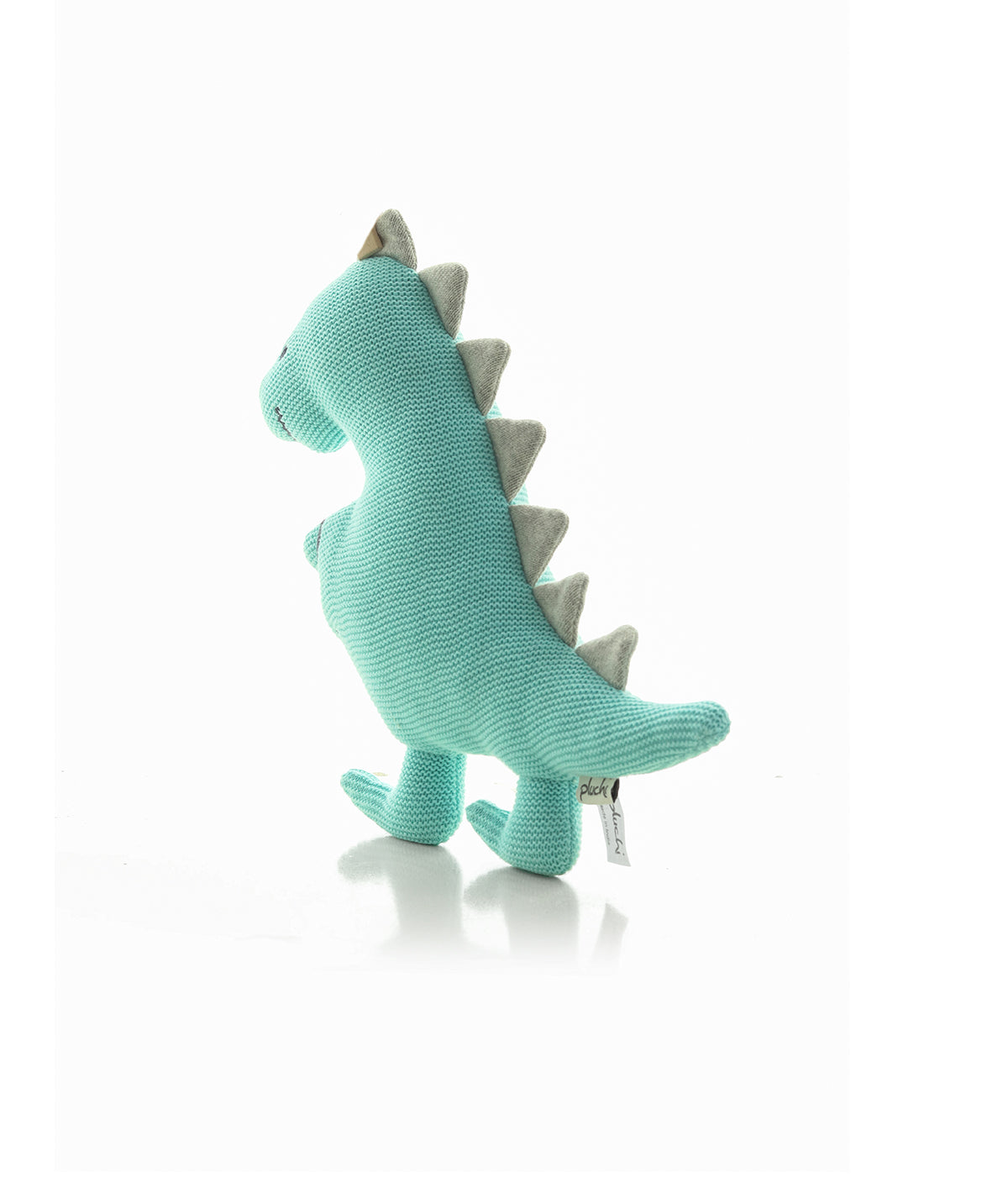 Cute Dino Cotton Knitted Stuffed Soft Toy for Babies & Kids (Fresh Mint)