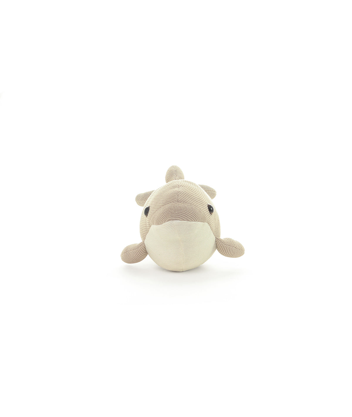 Fin Dolphin Cotton Knitted Stuffed Soft Toy (Pale Whisper & Ivory)