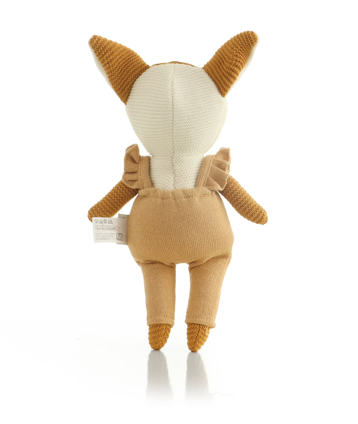 Classy Fox-  Cotton Knitted Stuffed Soft Toy (Mustard & Ivory)