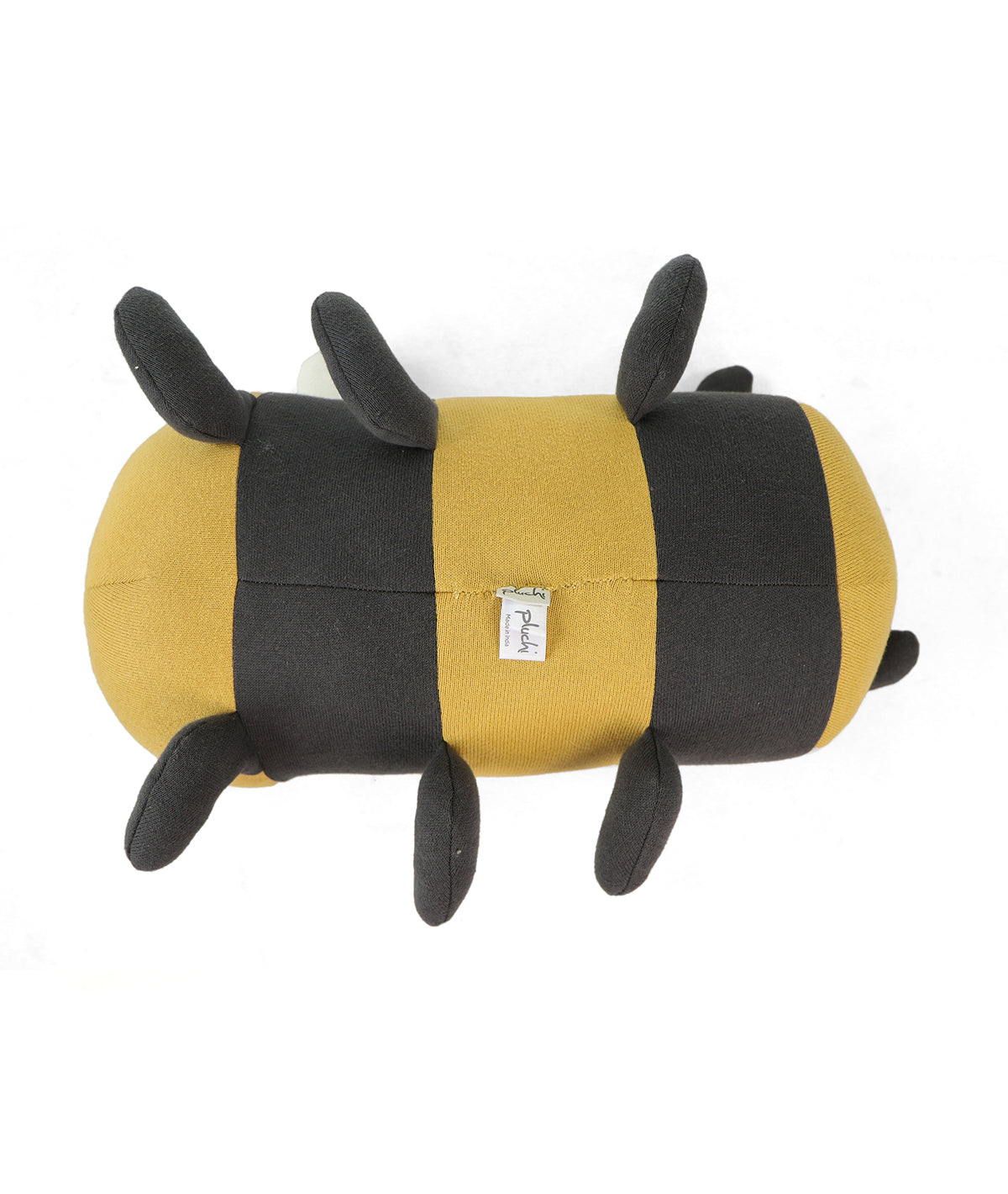 Honey Bee Cotton Knitted Stuffed Soft Toy (Dark Grey & Honey Gold)