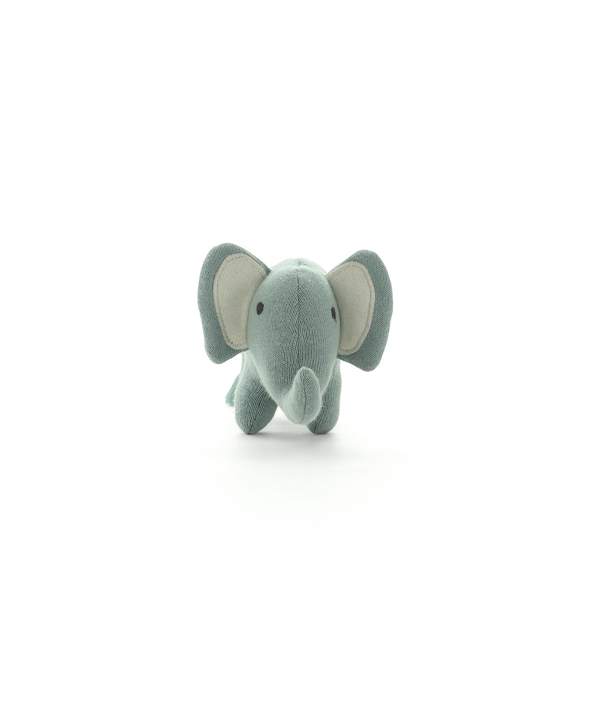 Harris the Elephant- Cotton Knitted Stuffed Soft Rattle Toy (Dull Blue)