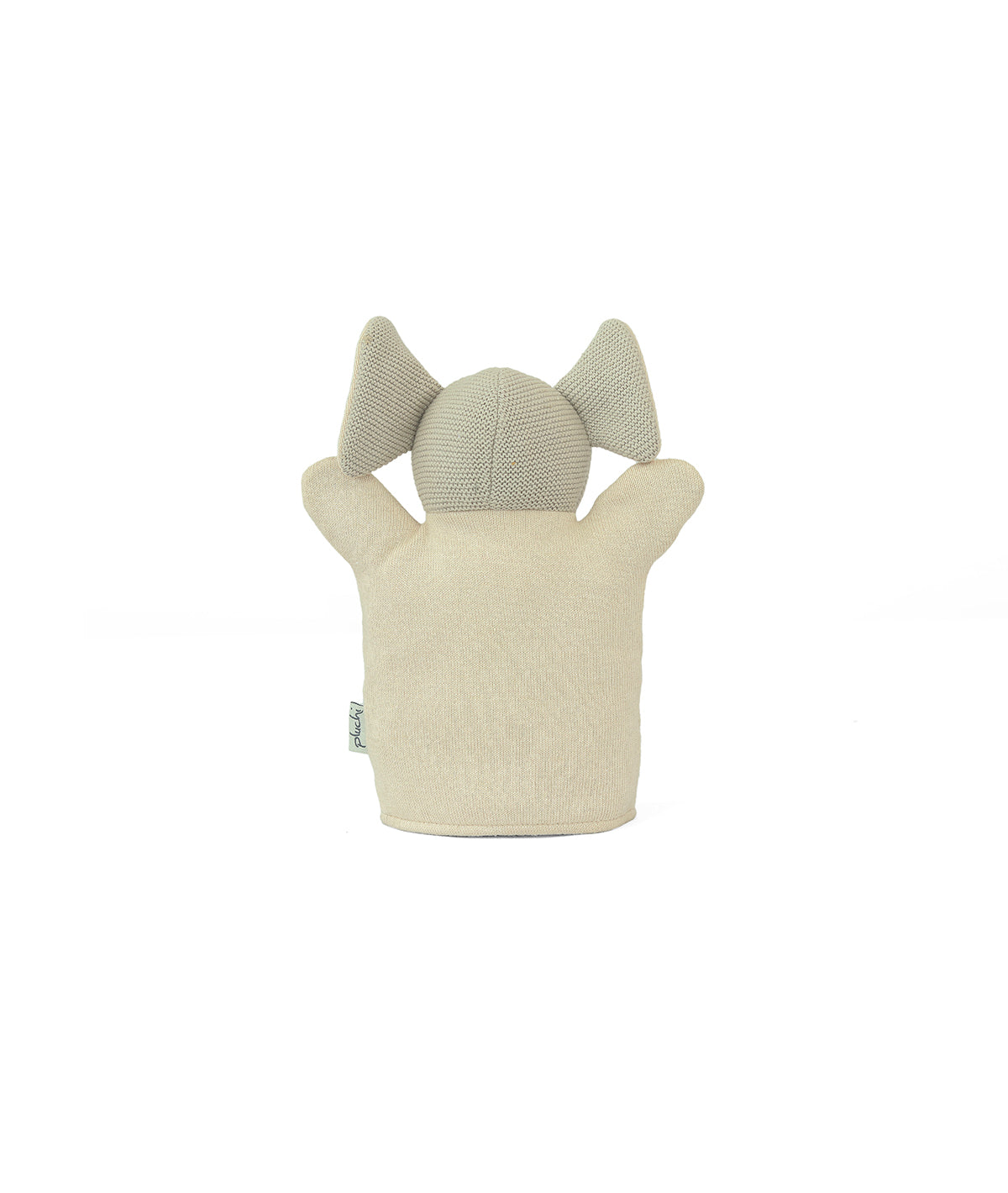 Elephant Hand Puppet Cotton Knitted Stuffed Soft Toy (Oat & Pale Whisp ...