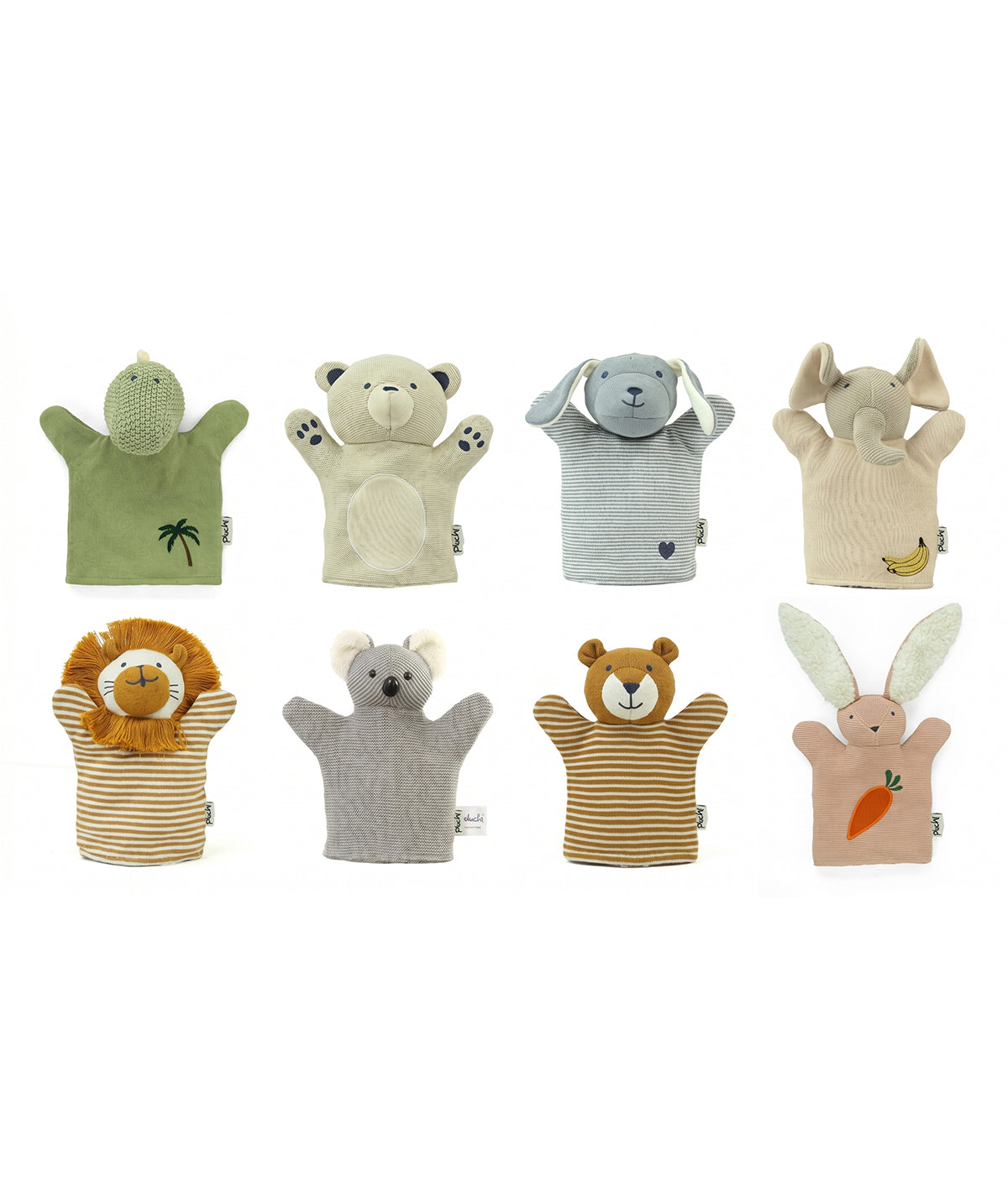 Rabbit Hand Puppet Cotton Knitted Stuffed Soft Toy (Pale Pink) – Pluchi ...