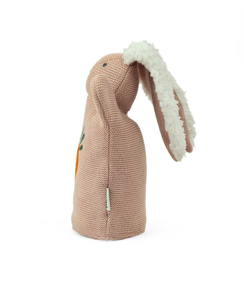 Rabbit Hand Puppet Cotton Knitted Stuffed Soft Toy (Pale Pink) – Pluchi ...