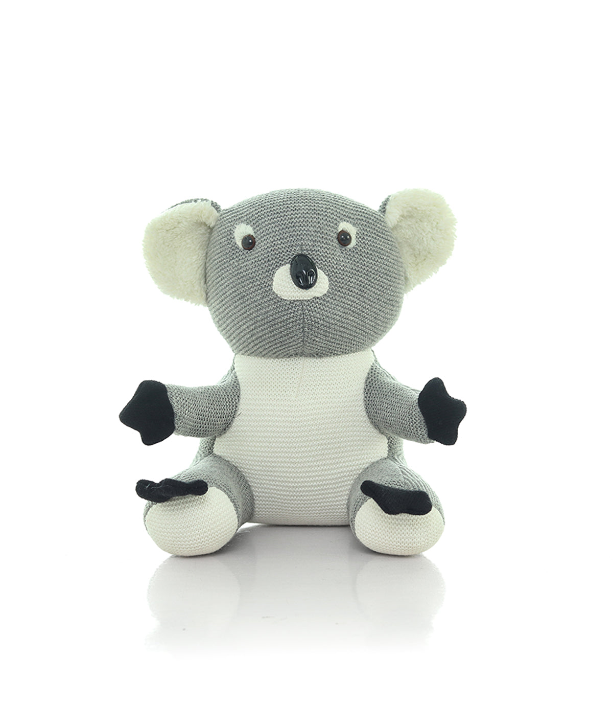 Cute Koala Cotton Knitted Stuffed Soft Toy (Light Grey Melange)