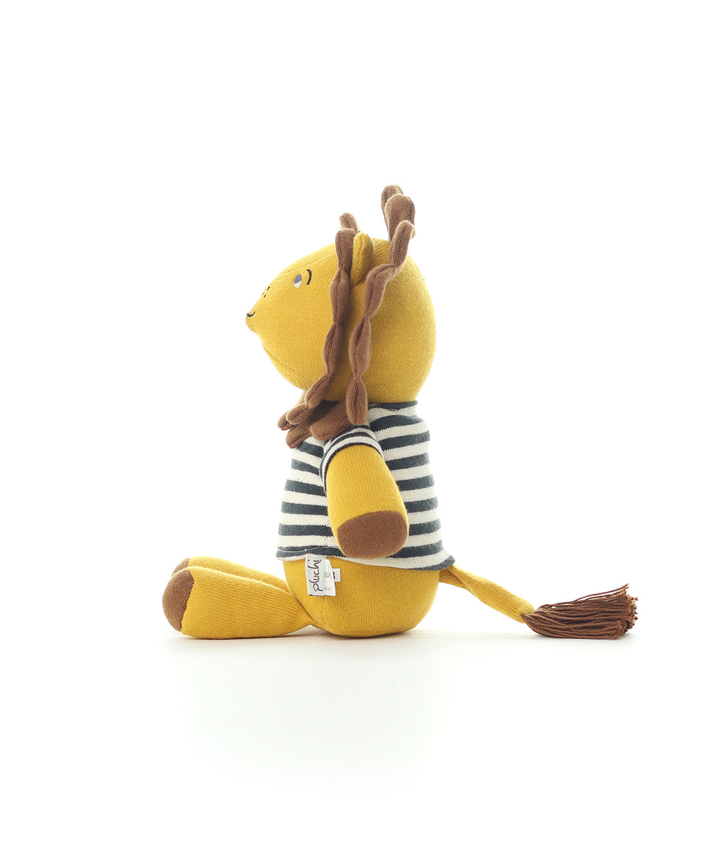 Dull Toy Jake the Lion Cotton Knitted Stuffed Soft Toy (Light Camel & Dull Copp ...