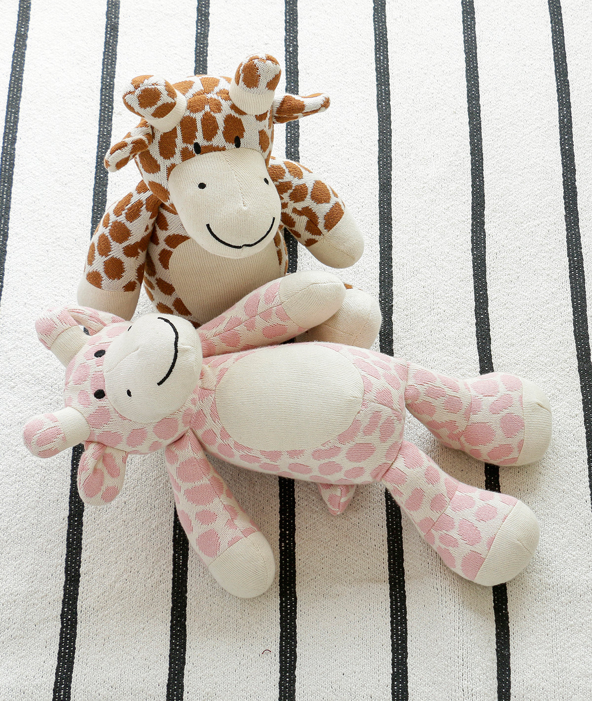 Tall Giraffe Cotton Knitted Stuffed Soft Toys Combo Set (2 pcs)