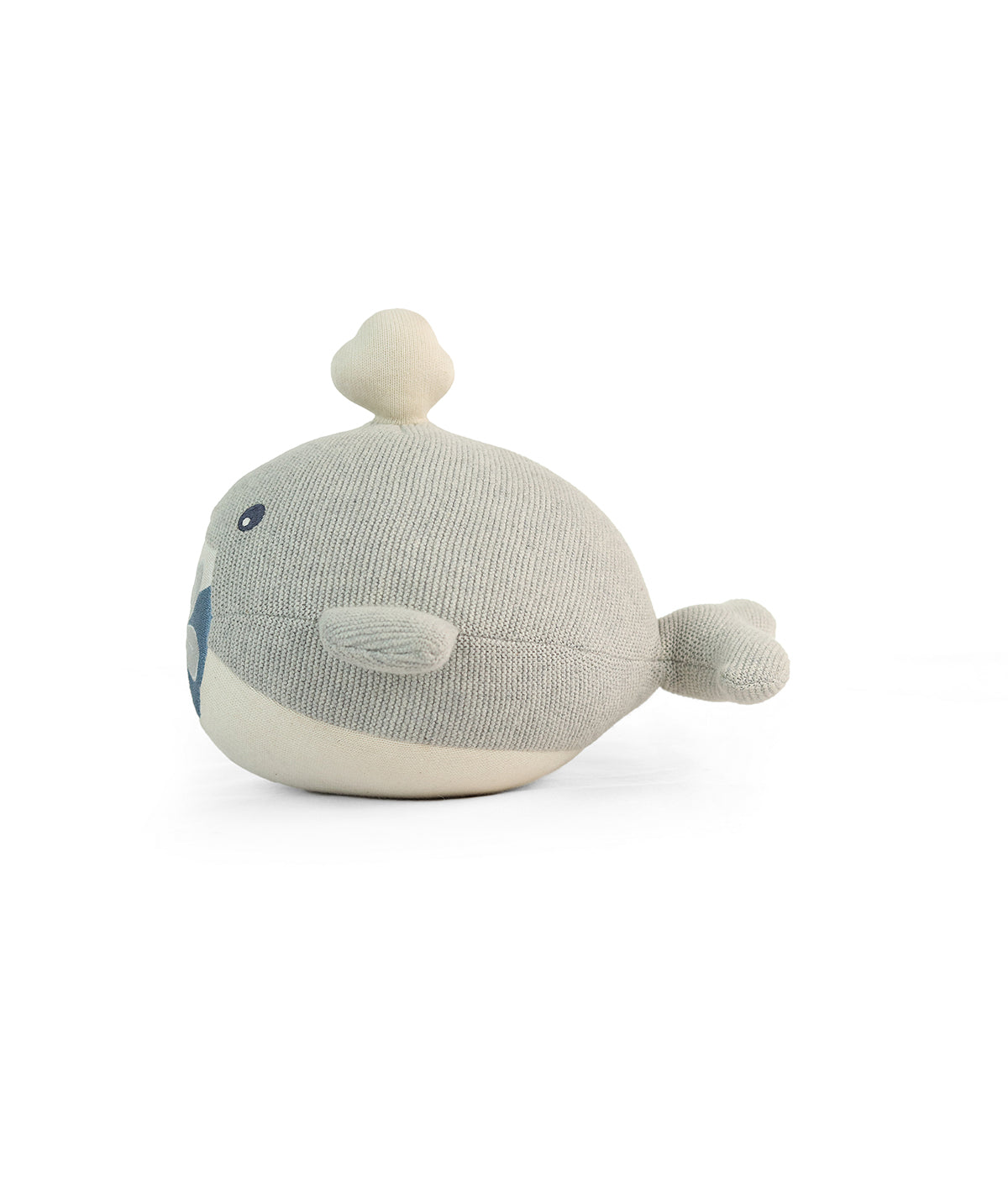 Marlow Fish Cotton Knitted Stuffed Soft Toy for Babies & Kids (Grey & Natural)
