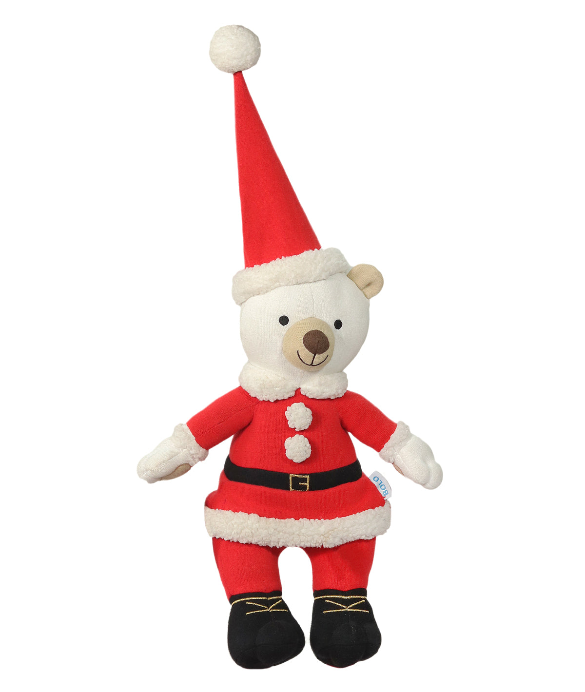 Santa Bear Cotton Knitted Stuffed Soft Toy (Red & Ivory)