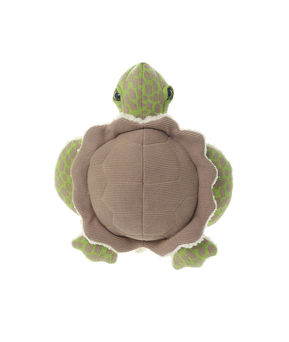 Shelly Tortoise Cotton Knitted Stuffed Soft Toy (Dove Beige & Medium Green)