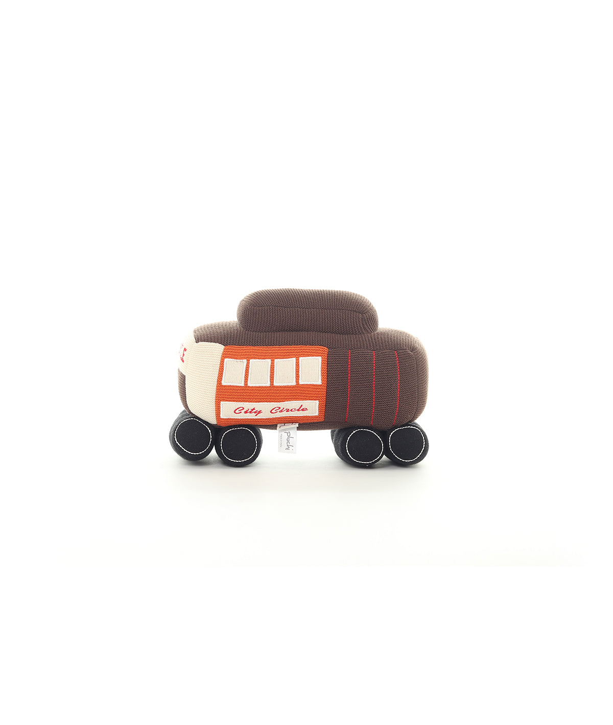 Tram bus Cotton Knitted Stuffed Soft Toy (Chestnut & Multi Color)