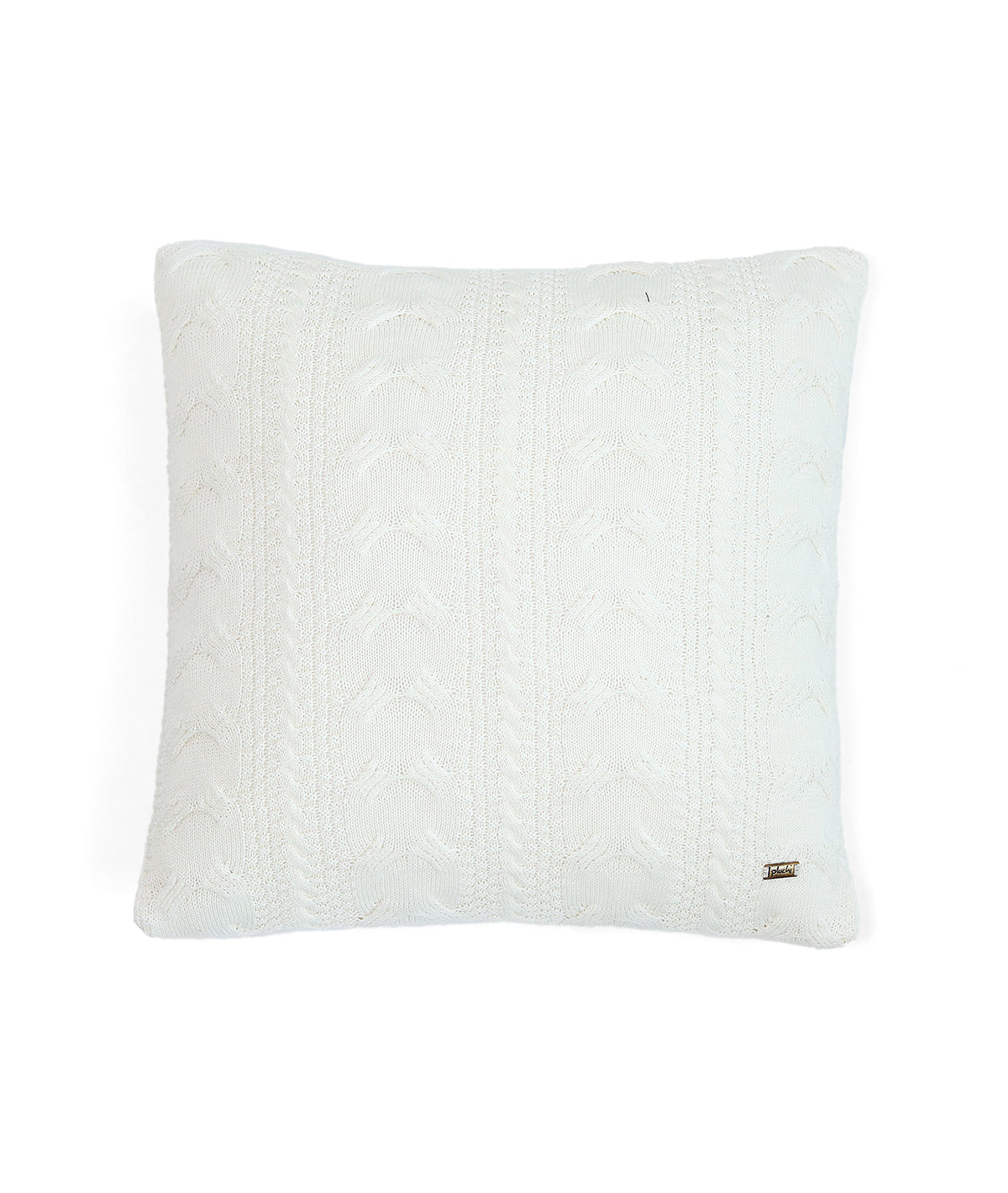 Classical - Ivory Cotton Knitted Decorative Cushion Cover (18" x 18")