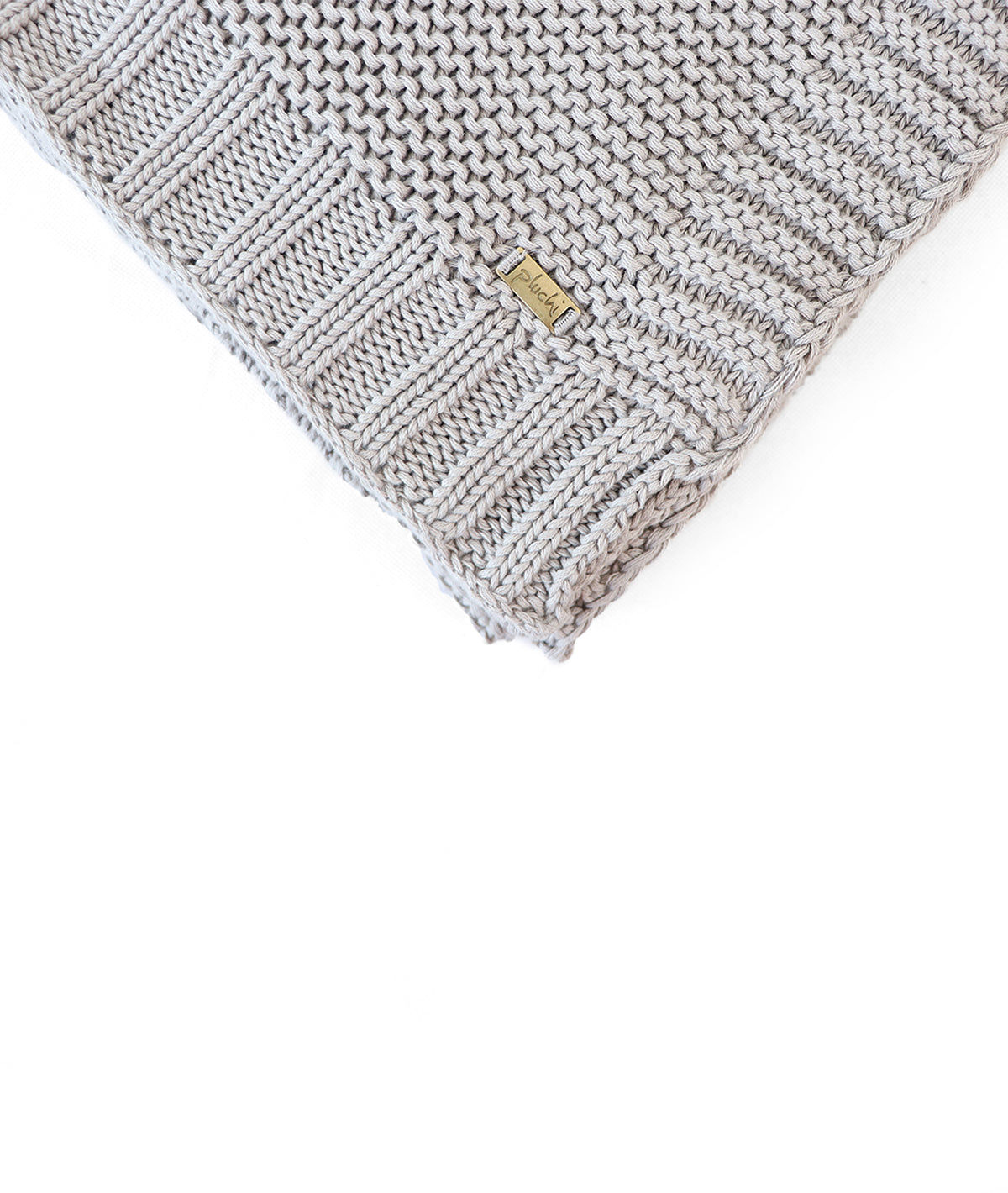 Archer Opal Grey Cotton Knitted Throw /Blanket  For Round The Year Use (125x150cm)