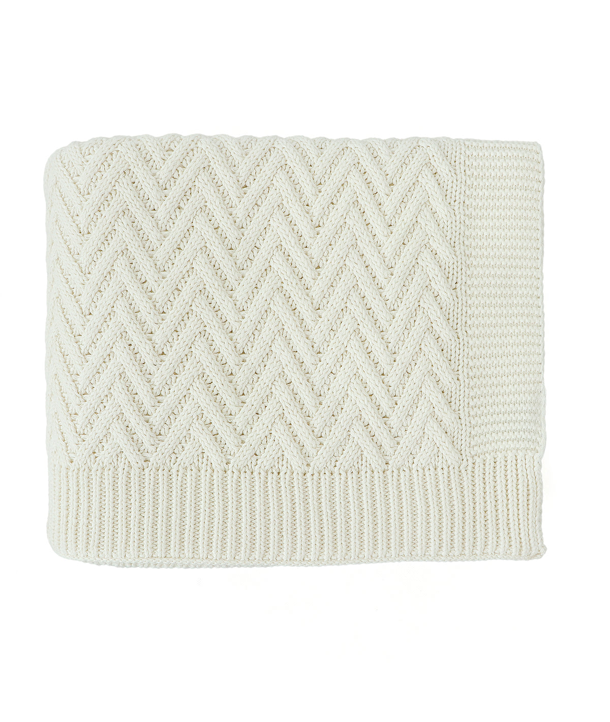 Elsa Ivory Cotton Knitted Throw /Blanket  For Round The Year Use (125x150cm)