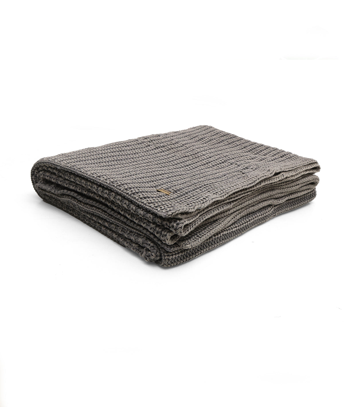 Henry Medium Grey Color 100% Cotton Knitted All Season AC Throw Blanke ...