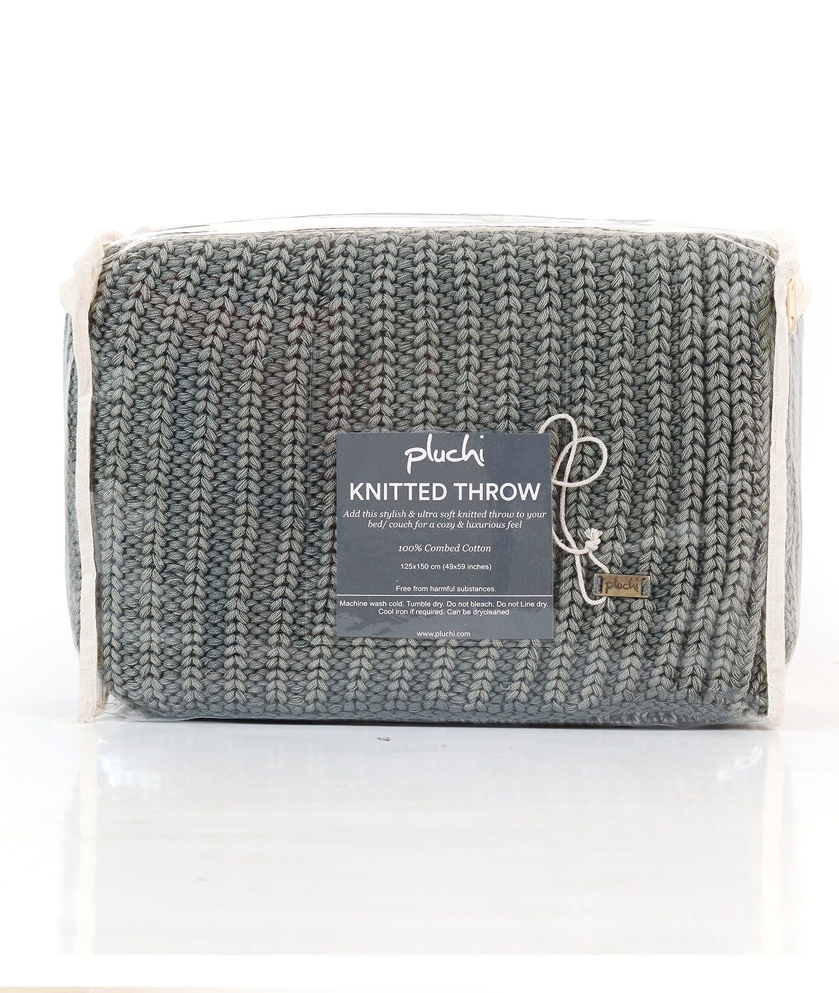 Henry Ryegrass Cotton Knitted Throw /Blanket  For Round The Year Use (125x150cm)