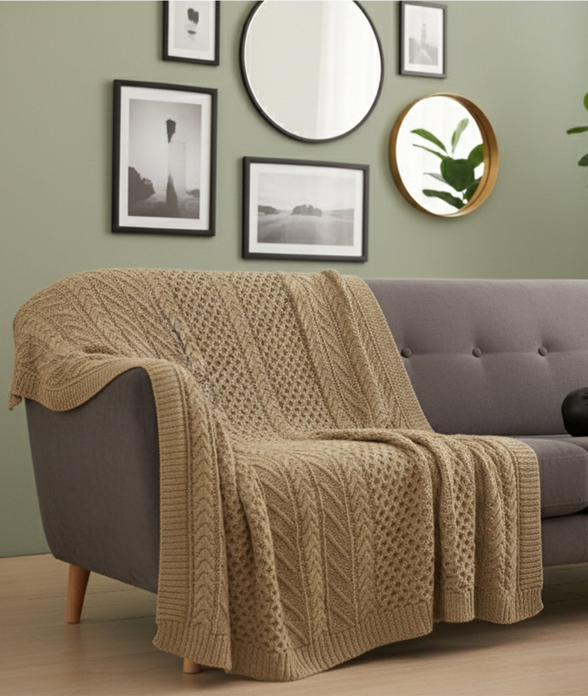 Keneddy Kelp Brown Color 100% Cotton Knitted All Season AC Throw Blank ...