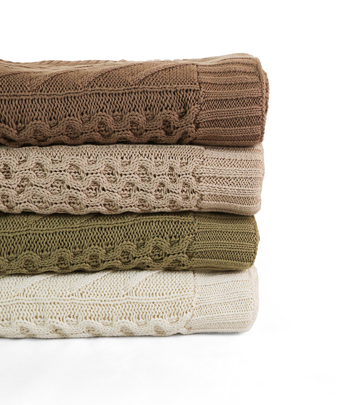 Keneddy Dove Beige Color 100% Cotton Knitted All Season AC Throw Blank ...