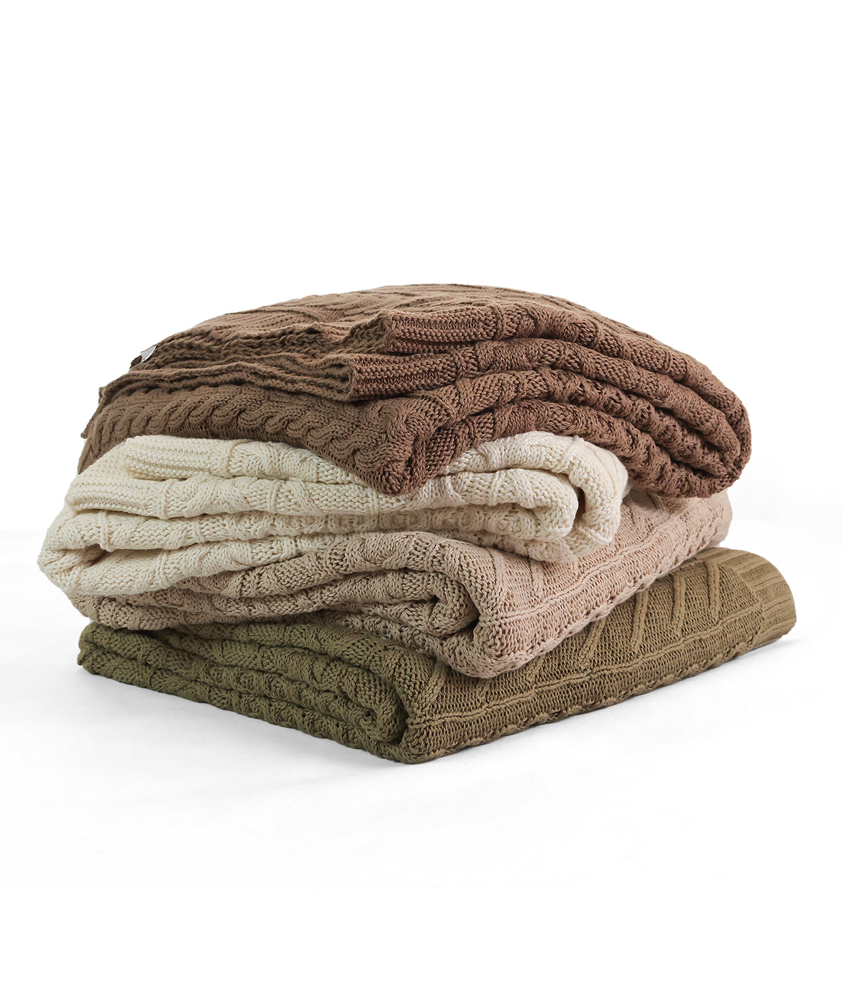 Keneddy Dove Beige Color 100% Cotton Knitted All Season AC Throw Blank ...