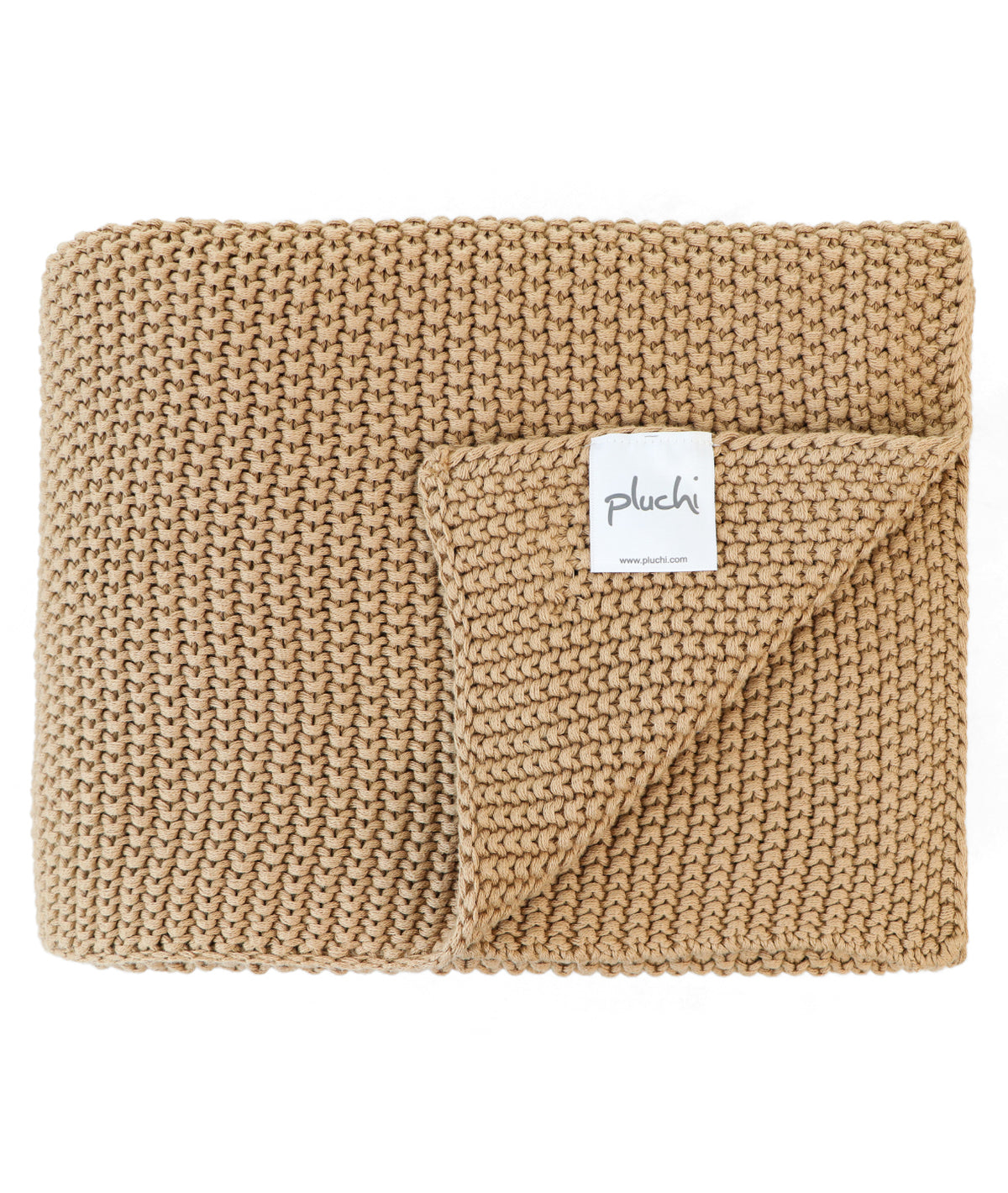 Knitted Purl Cuban Sand Color Cotton Knitted Throw /Blanket  For Round The Year Use