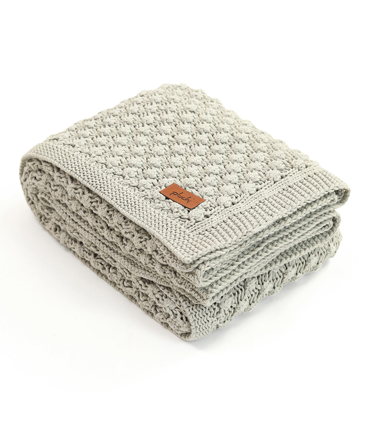 Popcorn Knit Vanilla Grey Melange Color Cotton Knitted Throw /Blanket  For Round The Year Use