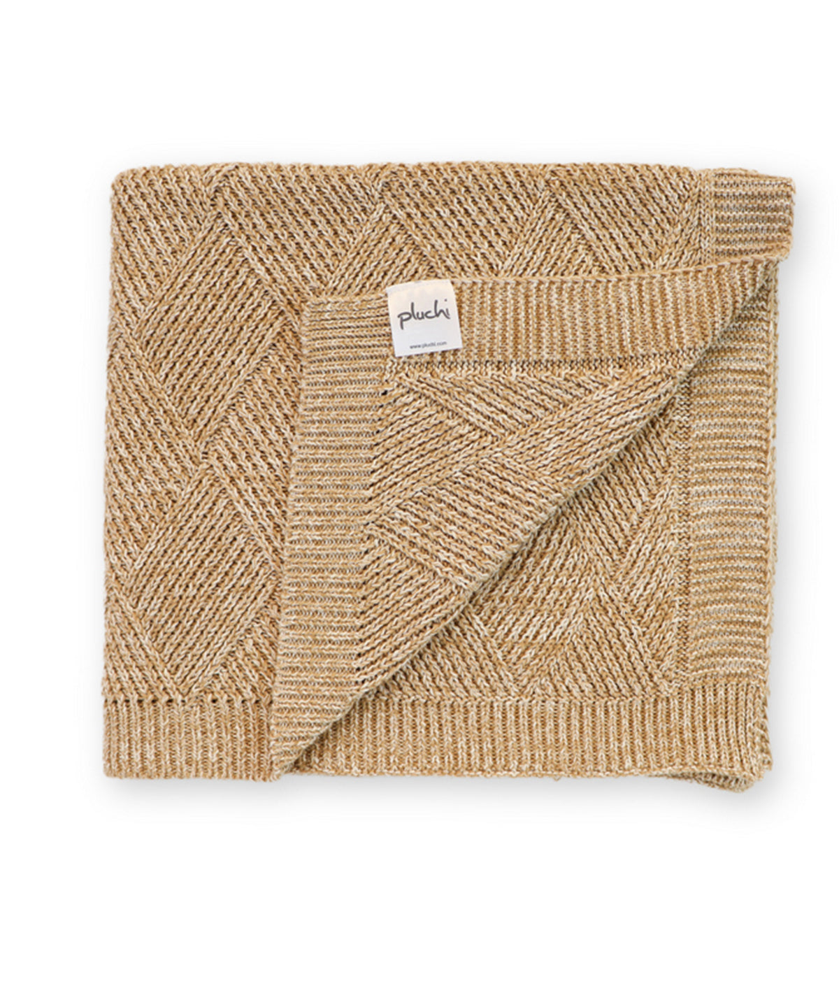 Tagus Khaki Cotton Knitted Throw /Blanket  For Round The Year Use (125x150cm)