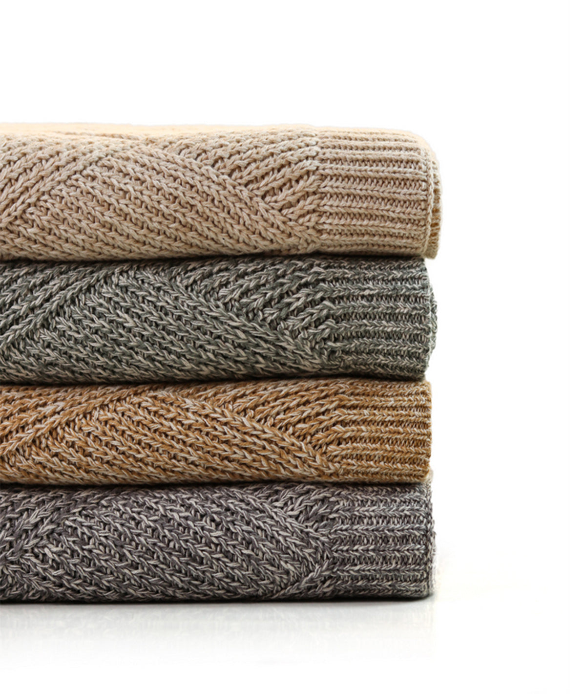 Tagus Silver Brich Cotton Knitted Throw /Blanket  For Round The Year Use (125x150cm)