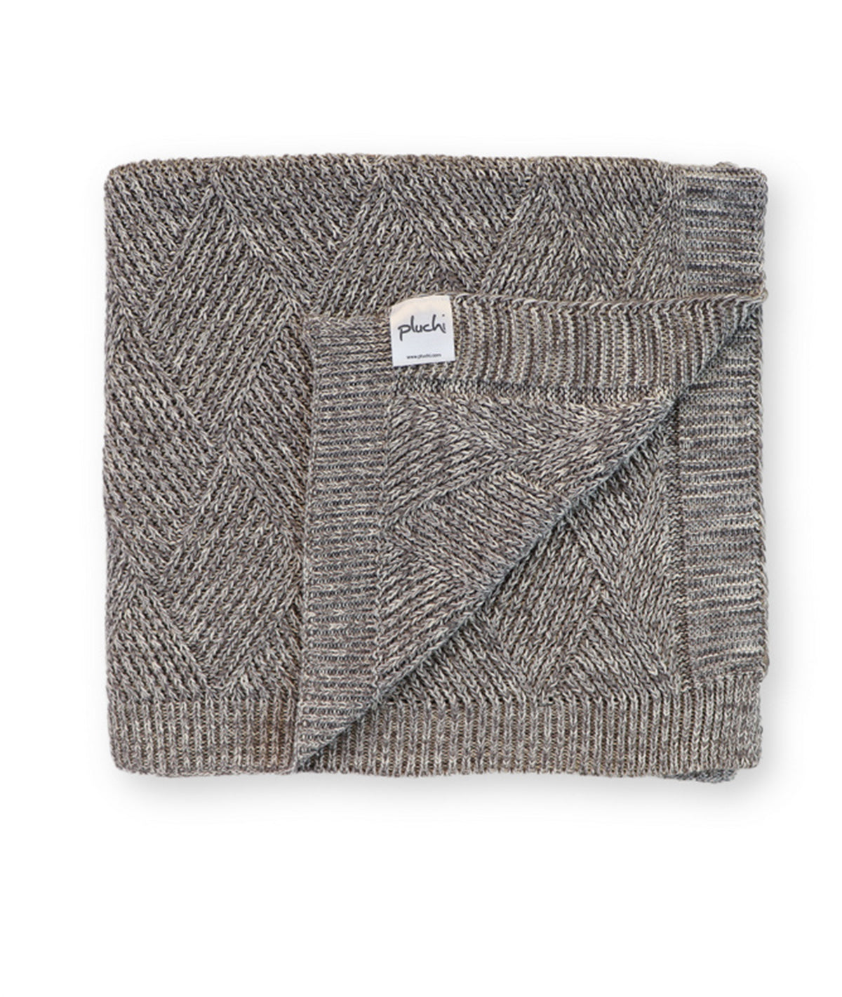 Tagus Grey Cotton Knitted Throw /Blanket  For Round The Year Use (125x150cm)
