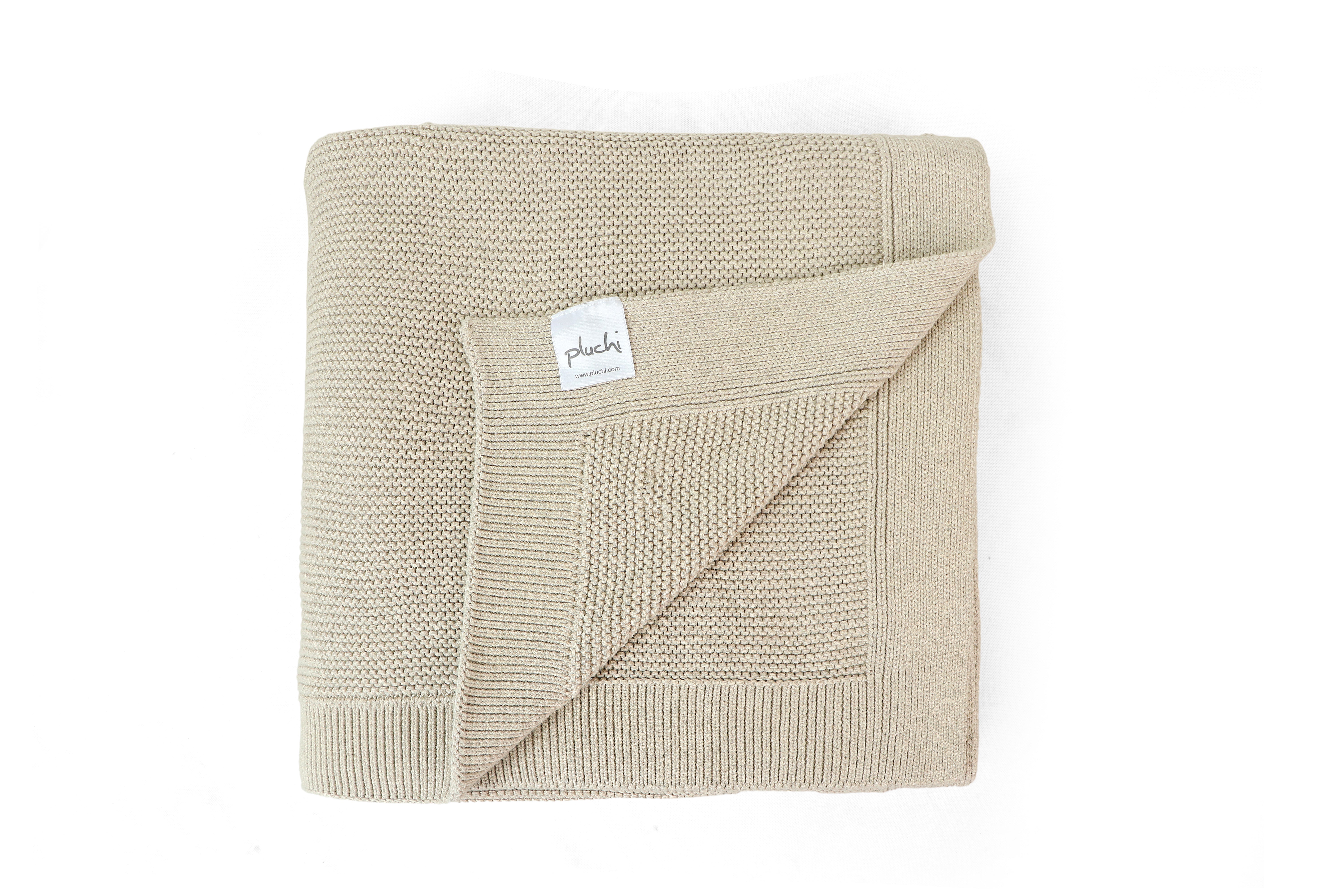 Transfer Knit Cotton Knitted All Season AC Throw Blanket (Pale Whisper)
