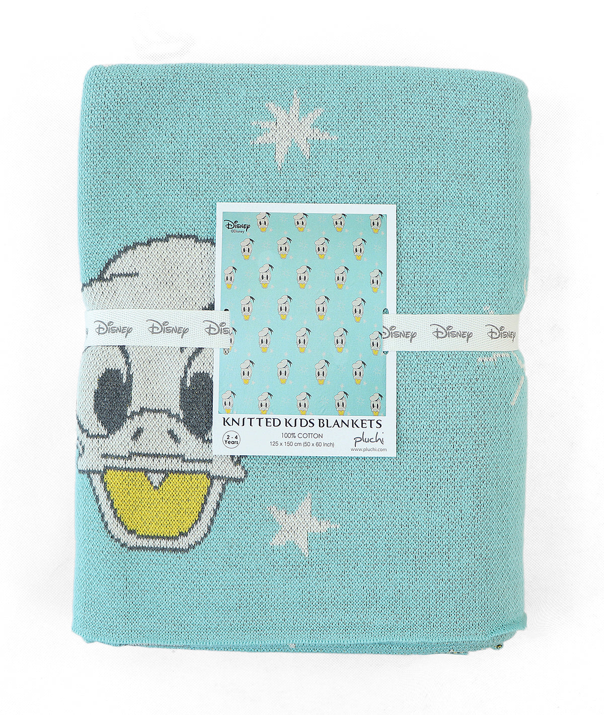 Donald Duck - Disney Cotton Knitted Throw / AC Blanket For Kids For Use In All Seasons (2 to 4 Years for Kids)