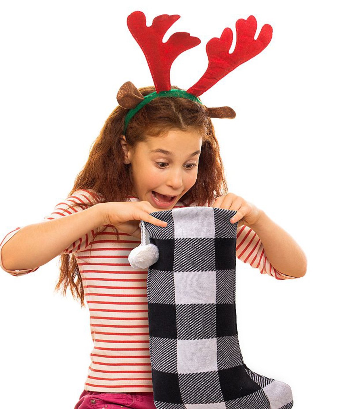 Black & Ivory Cotton Knitted Christmas Decorative Stocking
